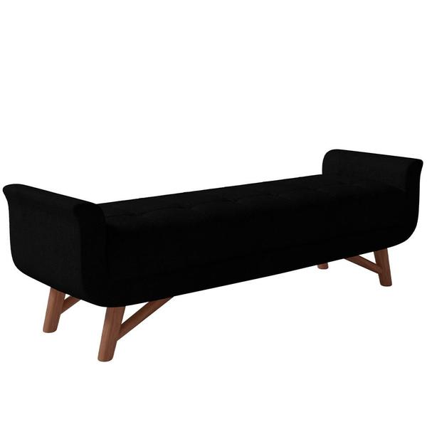 Imagem de Kit Cabeceira Cama Box Paris 195 cm com Puff Recamier Itália Bouclê Preto - Lyam Decor