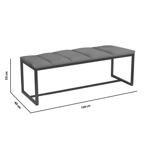 Imagem de Kit Cabeceira Carla e Calçadeira Industrial 100cm Solteiro Box Ferro Branco material sintético Vermelho - Ahazzo Móveis