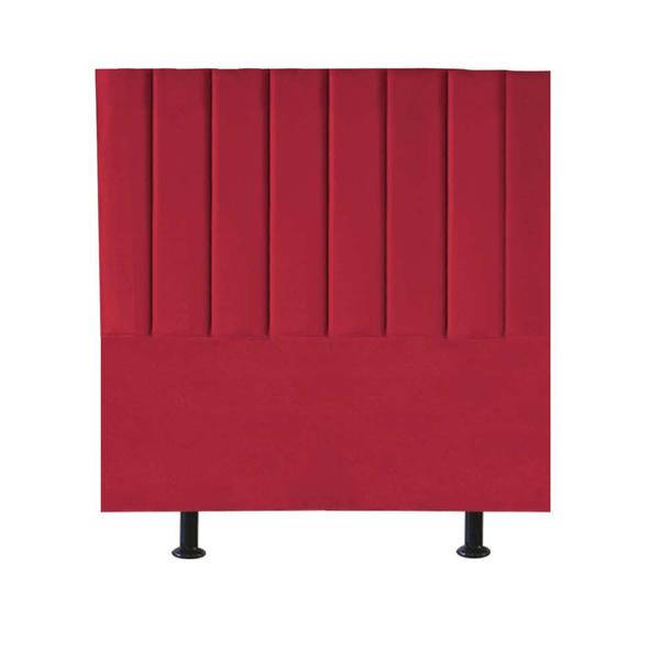 Imagem de Kit Cabeceira Carla e Calçadeira Industrial 90cm Solteiro Box Ferro Branco material sintético Vermelho - Ahazzo Móveis