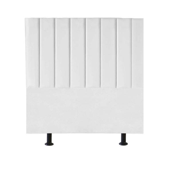 Imagem de Kit Cabeceira Carla e Calçadeira Industrial 90cm Solteiro Box Ferro Branco Sintético Branco - Ahazzo Móveis