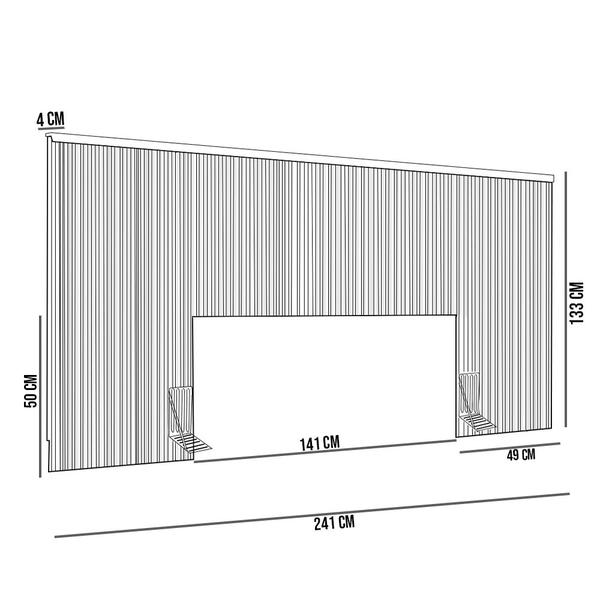 Imagem de Kit Cabeceira Casal 240cm Celine Com Mesa De Cabeceira 01 Gaveta Loreta L05 Off White - Lyam Decor