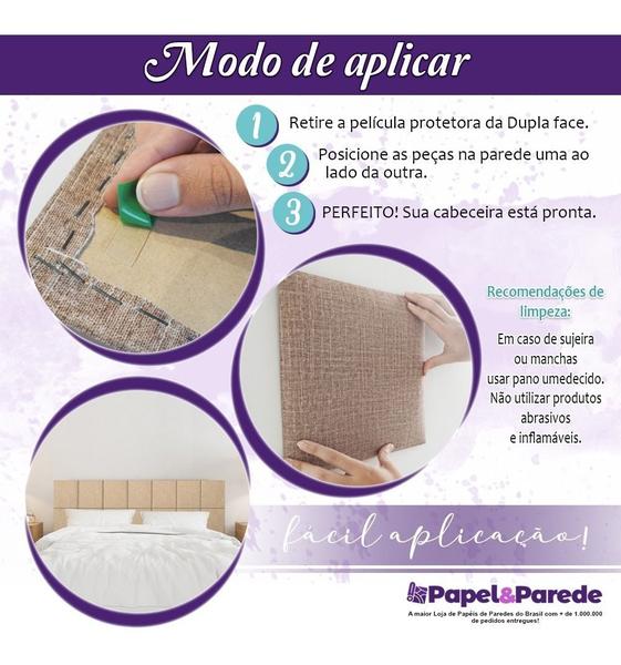 Imagem de Kit Cabeceira Cinza 30x40cm Modulada Estofada para Cama Box Casal