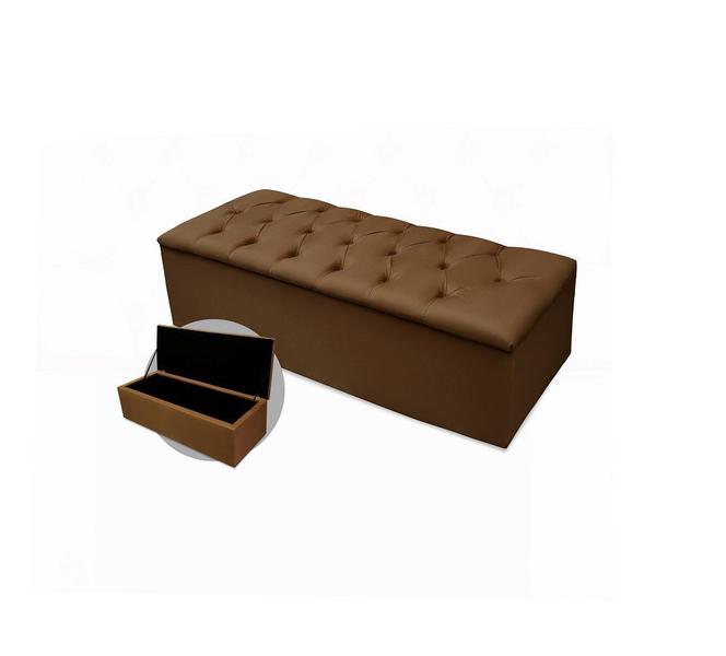 Imagem de Kit cabeceira cristal king  mais calçadeira 195cm suede marrom