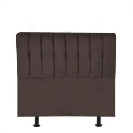 Imagem de Kit Cabeceira de Cama Box King Com Recamier Akira 195 CM Suede Marrom - Móveis Mafer