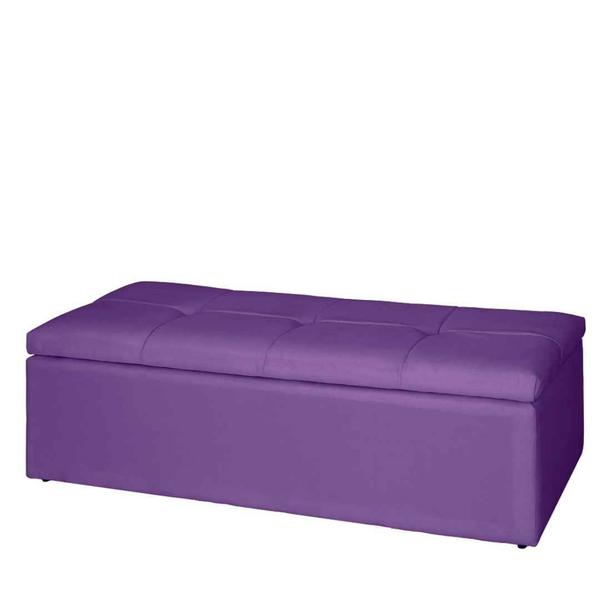 Imagem de Kit Cabeceira de Cama Box King com Recamier Carol 195 cm Suede Roxo - Móveis Mafer