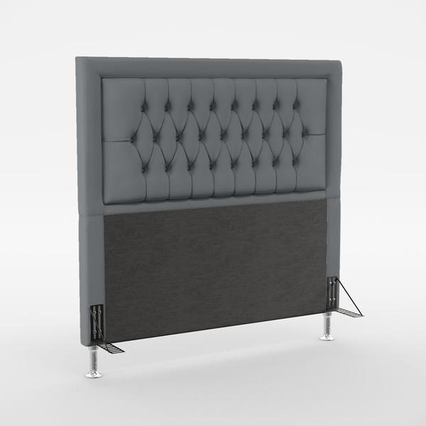 Imagem de Kit Cabeceira Decorativa Para Cama Box Pegasus e Calçadeira Sagitarius 160 Para Cama Queen Sued Cinza Aradecor