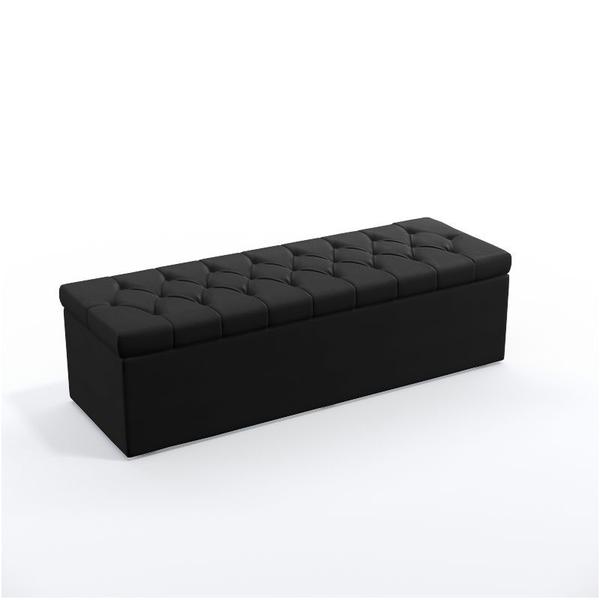 Imagem de Kit Cabeceira Decorativa Para Cama Box Pegasus e Calçadeira Sagitarius 195 King  Preto Aradecor