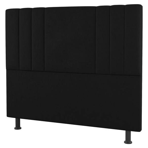 Imagem de Kit Cabeceira e Baú Cama Box Casal Grace 140cm Sintético Preto - Desk Design