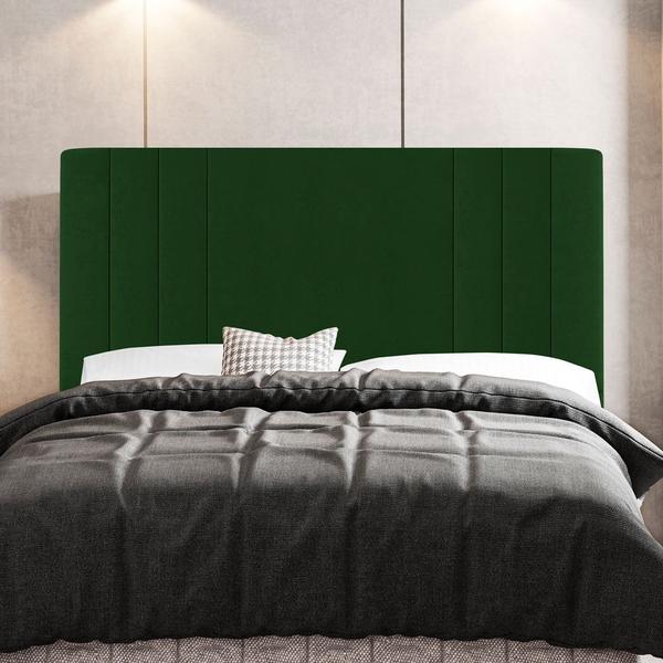 Imagem de Kit Cabeceira e Baú Cama Box King Size Grace 195cm Suede Verde - Abmaza