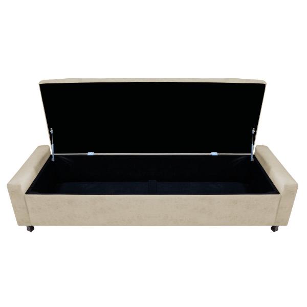 Imagem de Kit Cabeceira e Calçadeira Baú Casal Everest P02 140 cm para cama Box Corano - Doce Sonho Móveis