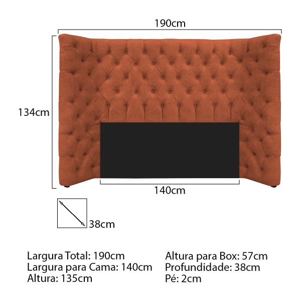 Imagem de Kit Cabeceira e Calçadeira Baú Casal Everest P02 140 cm para cama Box Suede - Doce Sonho Móveis