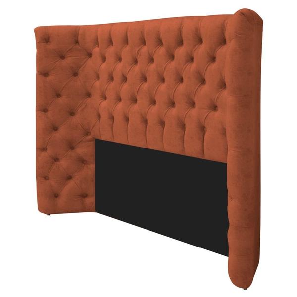 Imagem de Kit Cabeceira e Calçadeira Baú Casal Everest P02 140 cm para cama Box Suede Terracota - Amarena Móveis