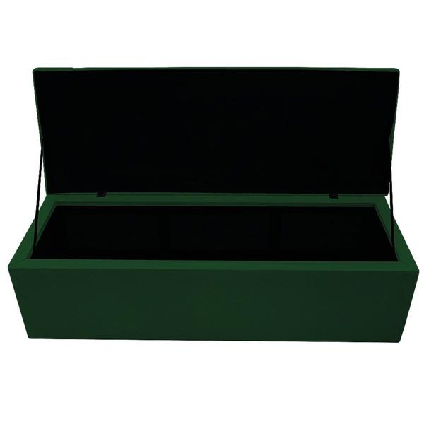 Imagem de Kit Cabeceira e Calçadeira Baú Estofada Mel 195 cm King Size Com Capitonê Suede Verde - ADJ Decor