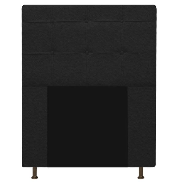 Imagem de Kit Cabeceira e Calçadeira Baú Estofada Mel 90 cm Solteiro Com Capitonê Corano Preto - ADJ Decor