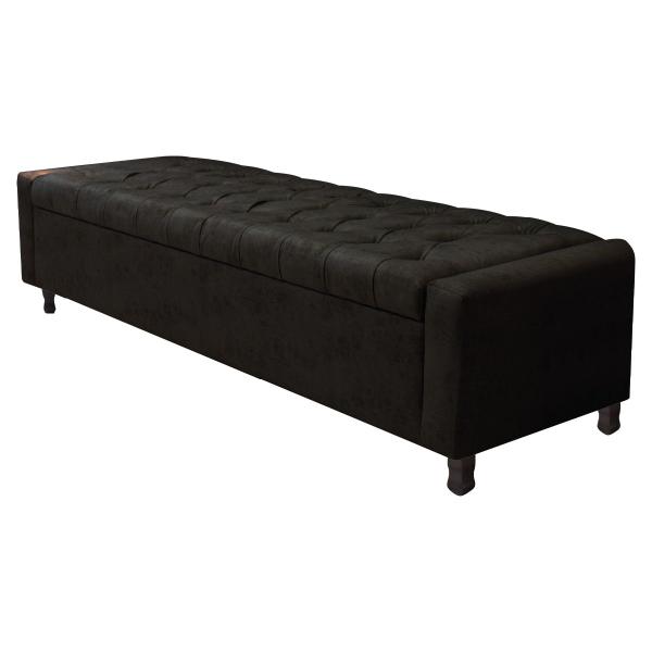 Imagem de Kit Cabeceira e Calçadeira Baú King Everest P02 195 cm para cama Box Suede - Amarena Móveis