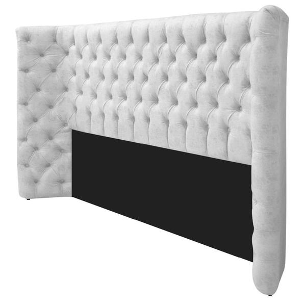 Imagem de Kit Cabeceira e Calçadeira Baú Queen Everest P02 160 cm para cama Box Suede Branco - Amarena Móveis