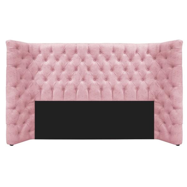 Imagem de Kit Cabeceira e Calçadeira Baú Queen Everest P02 160 cm para cama Box Suede Rosa Bebê - Amarena Móveis