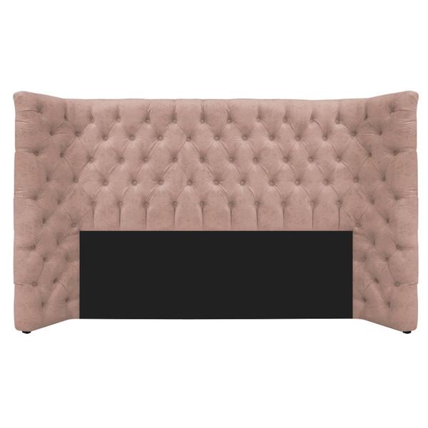 Imagem de Kit Cabeceira e Calçadeira Baú Queen Everest P02 160 cm para cama Box Suede Rosê - Amarena Móveis