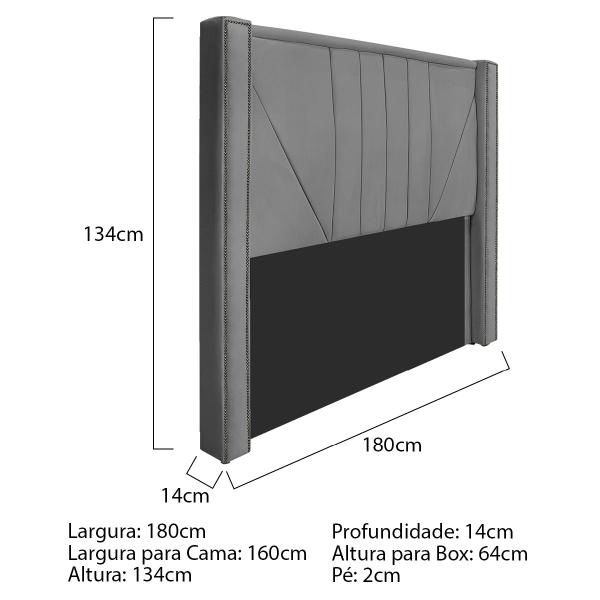 Imagem de Kit Cabeceira e Calçadeira Baú Queen Minsk P02 160 cm para cama Box Suede - Amarena Móveis