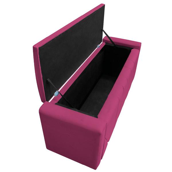 Imagem de Kit Cabeceira e Calçadeira Baú Queen Minsk P02 160 cm para cama Box Suede - Amarena Móveis