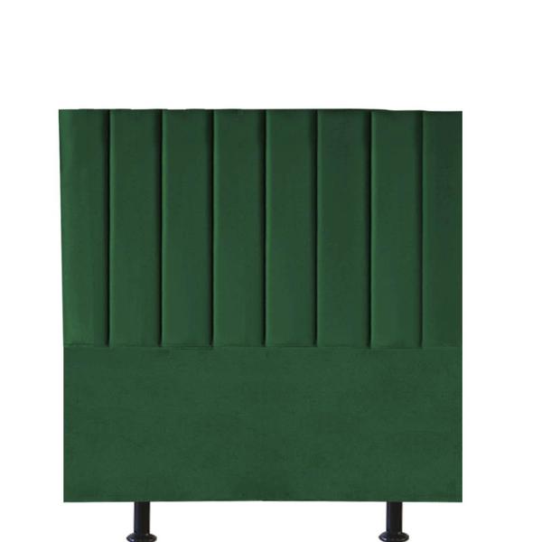 Imagem de Kit Cabeceira e Calçadeira Baú Solteiro 100cm Cancun Suede Verde - D A DECOR