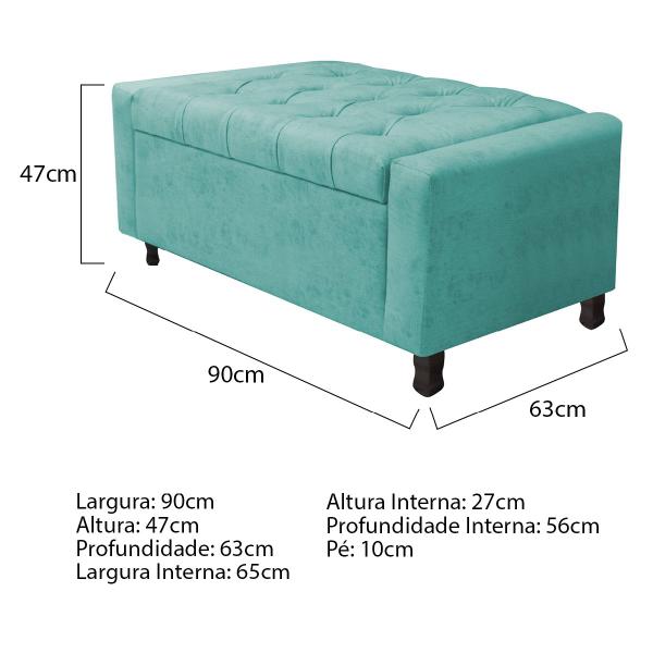 Imagem de Kit Cabeceira e Calçadeira Baú Solteiro Everest P02 90 cm para cama Box Suede - Amarena Móveis