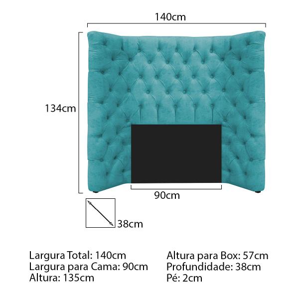 Imagem de Kit Cabeceira e Calçadeira Baú Solteiro Everest P02 90 cm para cama Box Suede - Doce Sonho Móveis