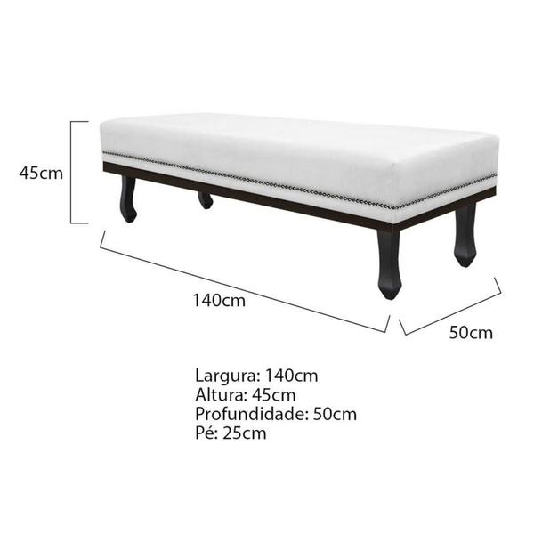 Imagem de Kit Cabeceira e Calçadeira Casal Orlando P02 140 cm para cama Box Sintético Branco - Amarena Móveis