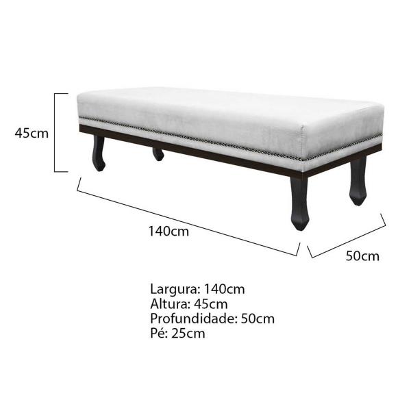 Imagem de Kit Cabeceira e Calçadeira Casal Orlando P02 140 cm para cama Box Suede - ADJ Decor