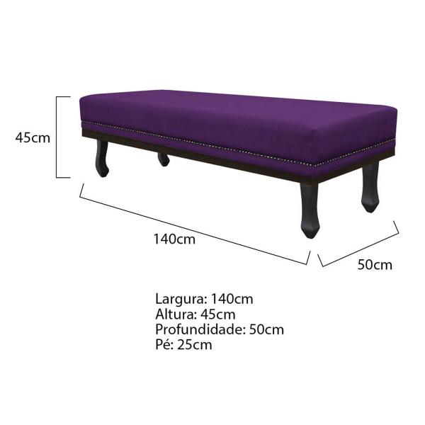 Imagem de Kit Cabeceira e Calçadeira Casal Orlando P02 140 cm para cama Box Suede - Amarena Móveis