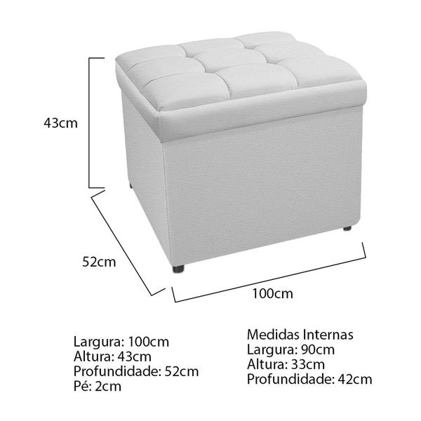 Imagem de Kit Cabeceira e Calçadeira Copenhague 100 cm Solteiro Sintético Branco AM Decor