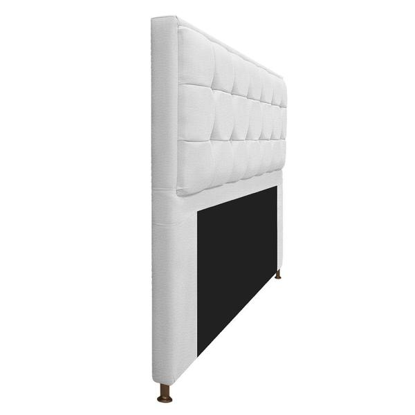 Imagem de Kit Cabeceira e Calçadeira Copenhague 160 cm Queen Size Corano Branco - ADJ Decor