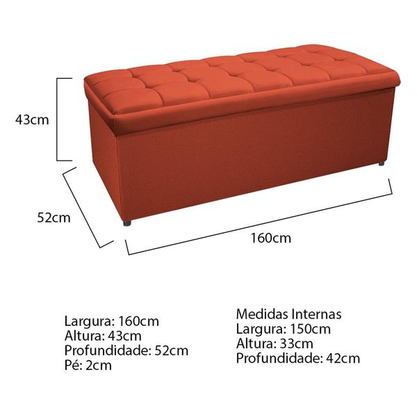 Imagem de Kit Cabeceira e Calçadeira Copenhague 160 cm Queen Size Suede Terracota AM Decor