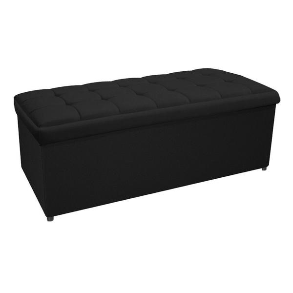 Imagem de Kit Cabeceira e Calçadeira Copenhague 195 cm King Size Suede Preto - Doce Sonho Móveis