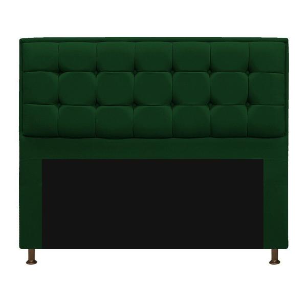 Imagem de Kit Cabeceira e Calçadeira Copenhague 195 cm King Size Suede Verde - Doce Sonho Móveis