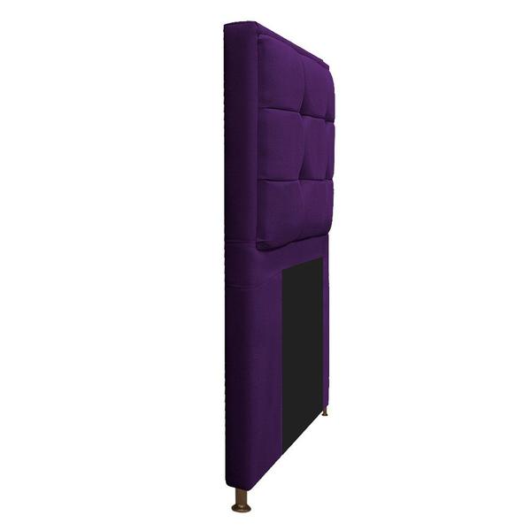 Imagem de Kit Cabeceira e Calçadeira Copenhague 90 cm Solteiro Suede Roxo - ADJ Decor