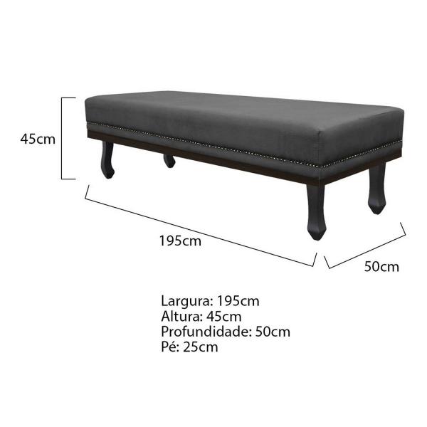 Imagem de Kit Cabeceira e Calçadeira King Orlando P02 195 cm para cama Box Linho - ADJ Decor