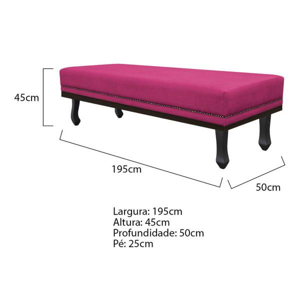 Imagem de Kit Cabeceira e Calçadeira King Orlando P02 195 cm para cama Box Suede - ADJ Decor