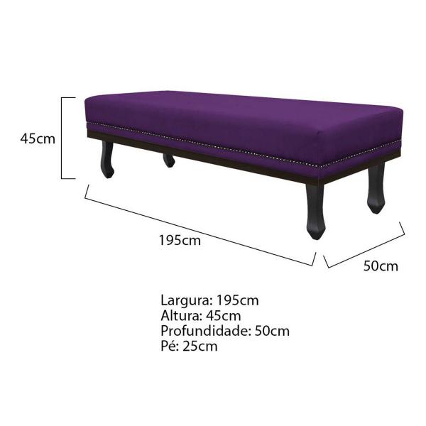 Imagem de Kit Cabeceira e Calçadeira King Orlando P02 195 cm para cama Box Suede - ADJ Decor