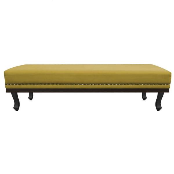 Imagem de Kit Cabeceira e Calçadeira King Orlando P02 195 cm para cama Box Suede Amarelo - Amarena Móveis