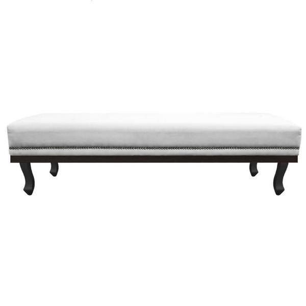 Imagem de Kit Cabeceira e Calçadeira King Orlando P02 195 cm para cama Box Suede Branco - Amarena Móveis