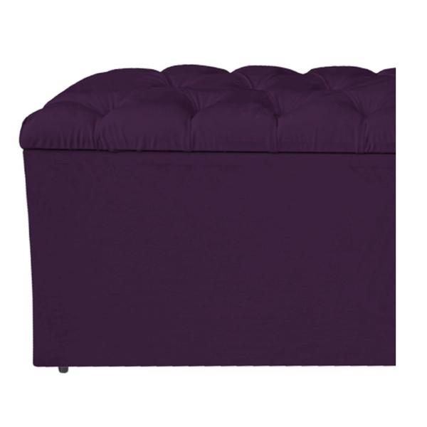 Imagem de Kit Cabeceira e Calçadeira Liverpool 140 cm Casal Suede Roxo - ADJ Decor