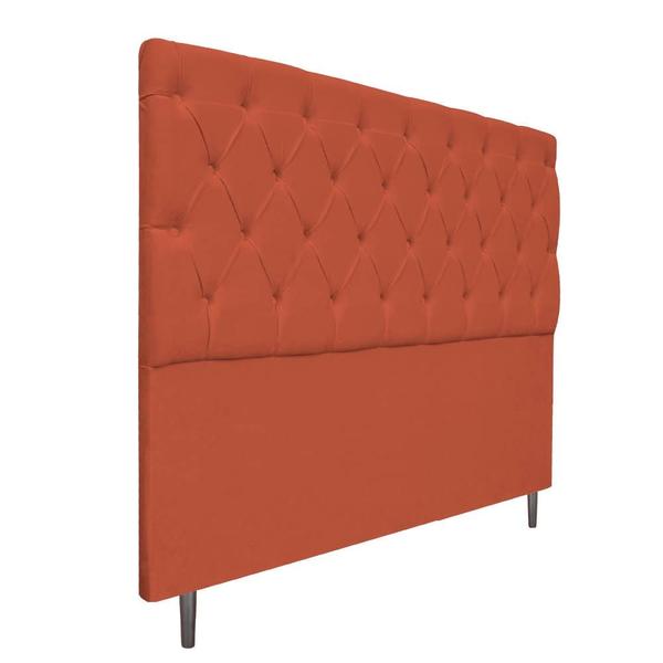 Imagem de Kit Cabeceira e Calçadeira Liverpool 160 cm Queen Size Suede Terracota - Amarena Móveis