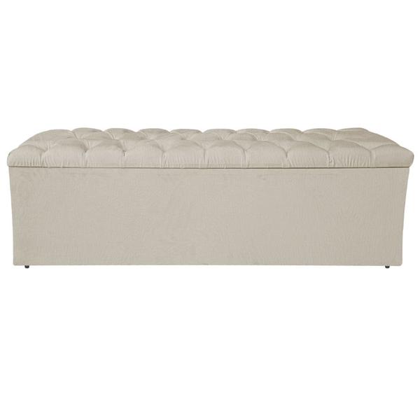 Imagem de Kit Cabeceira e Calçadeira Liverpool 195 cm King Size Suede Bege - ADJ Decor