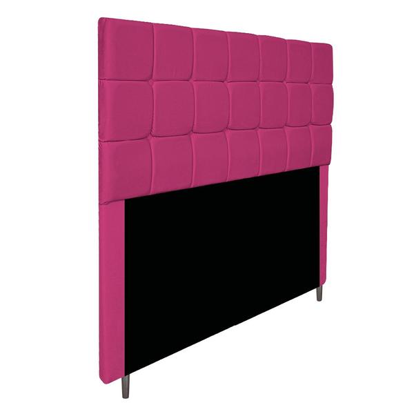 Imagem de Kit Cabeceira e Calçadeira Manchester 140 cm Casal Suede Pink - Amarena Móveis