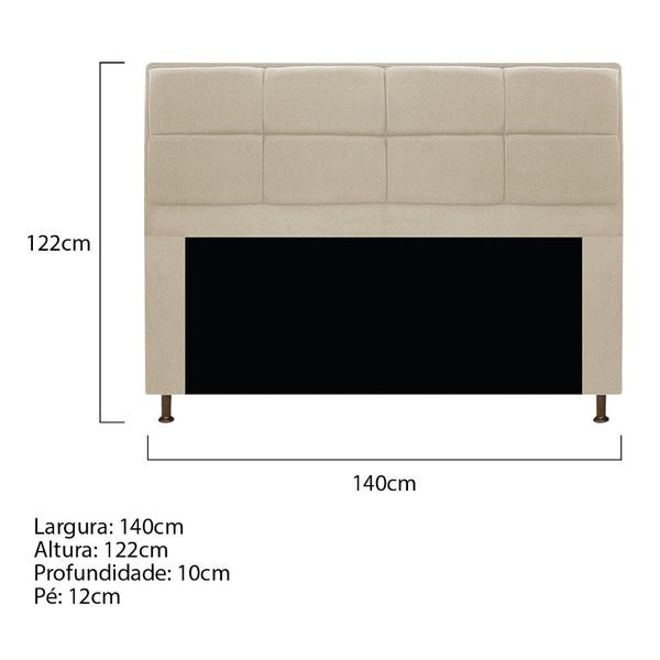 Imagem de Kit Cabeceira e Calçadeira Munique 140 cm Casal Suede Bege AM Decor