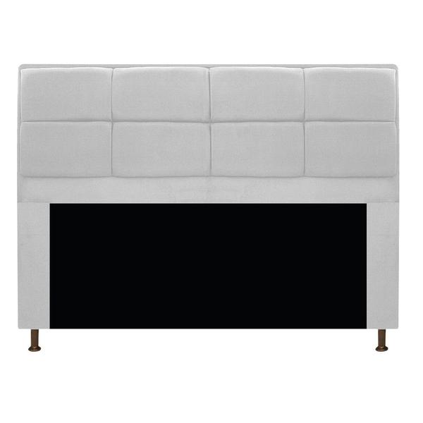 Imagem de Kit Cabeceira e Calçadeira Munique 140 cm Casal Suede Branco - ADJ Decor