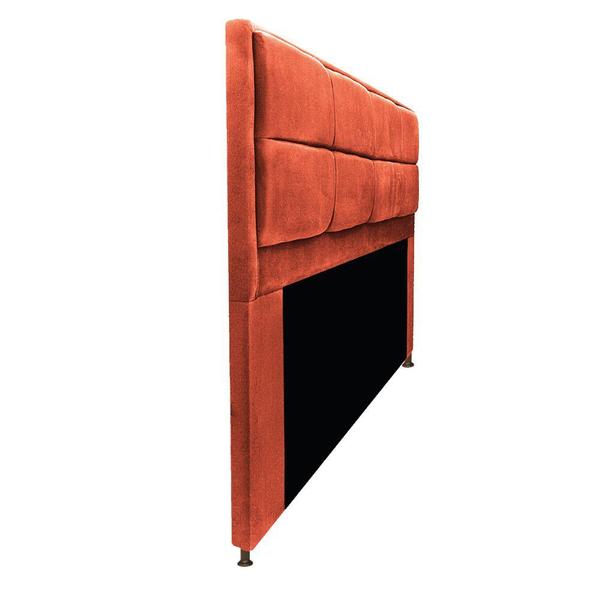 Imagem de Kit Cabeceira e Calçadeira Munique 140 cm Casal Suede Terracota - ADJ Decor