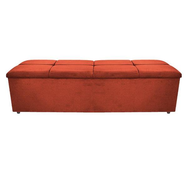 Imagem de Kit Cabeceira e Calçadeira Munique 140 cm Casal Suede Terracota - ADJ Decor