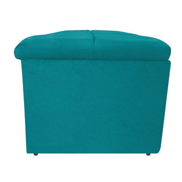 Imagem de Kit Cabeceira e Calçadeira Munique 160 cm Queen Size Suede Azul Turquesa AM Decor